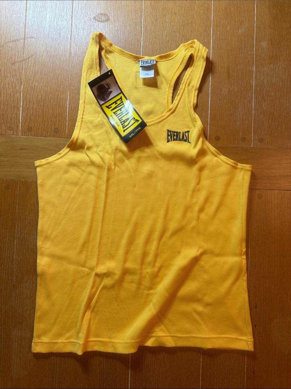 Men’s Everlast Yellow Ribbed Muscle Tank Top XXL